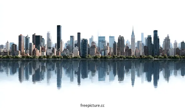 New York City Skyline Reflection Image