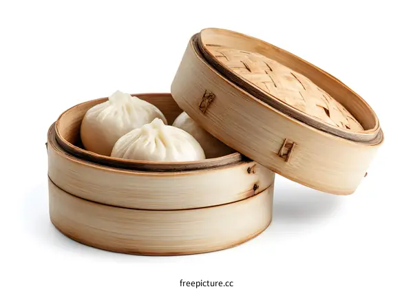 Steamed Buns in a Bamboo Steamer
