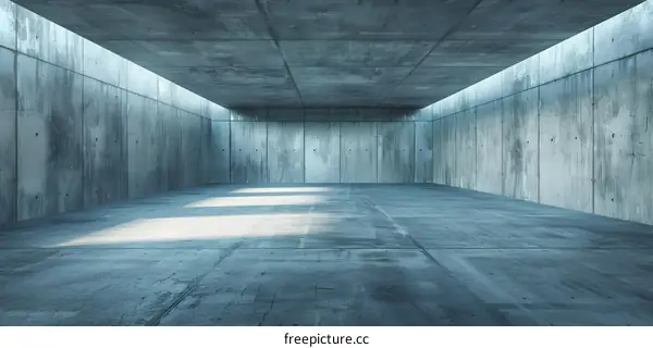 Empty Concrete Room With Light