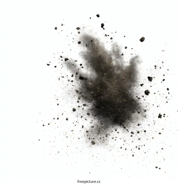 Explosion of Dark Matter against White Background