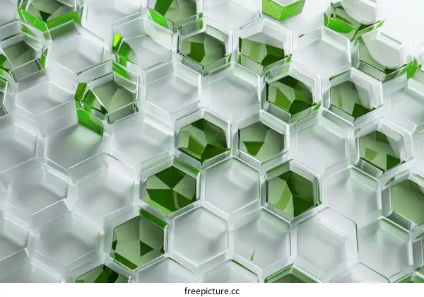 Hexagonal Pattern in Green and White