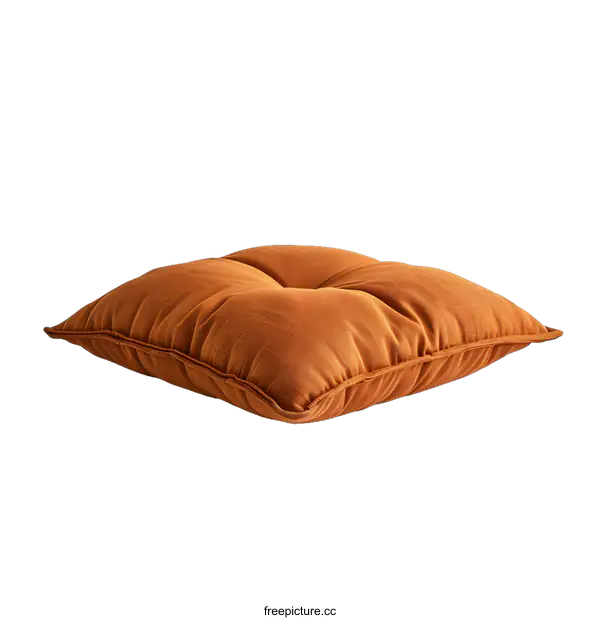 [Transparent Background PNG]Orange Square Pillow On White Background