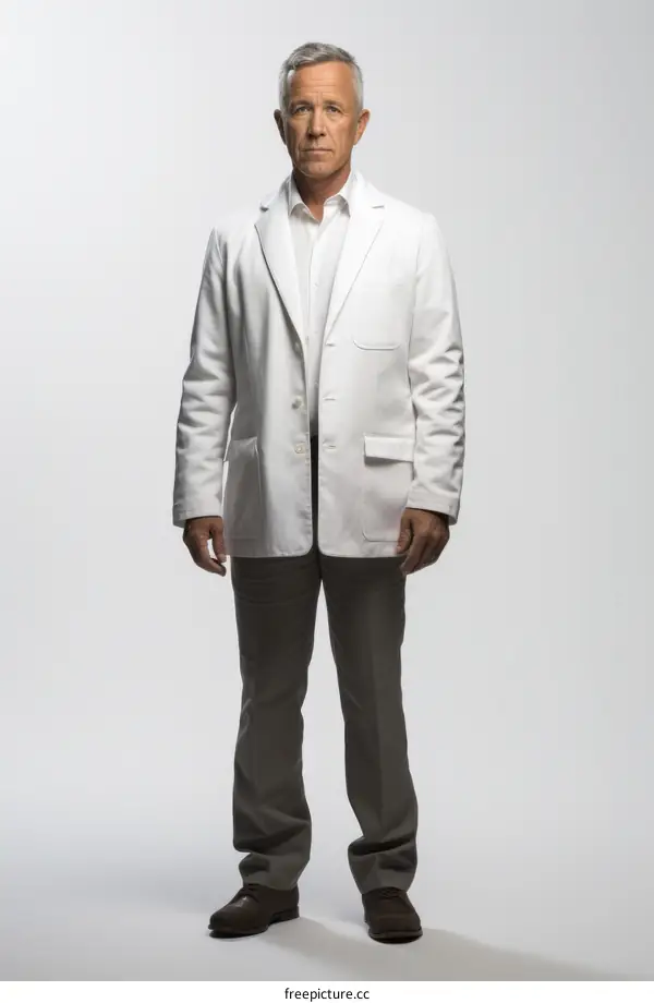 Portrait of a male doctor in a white lab coat