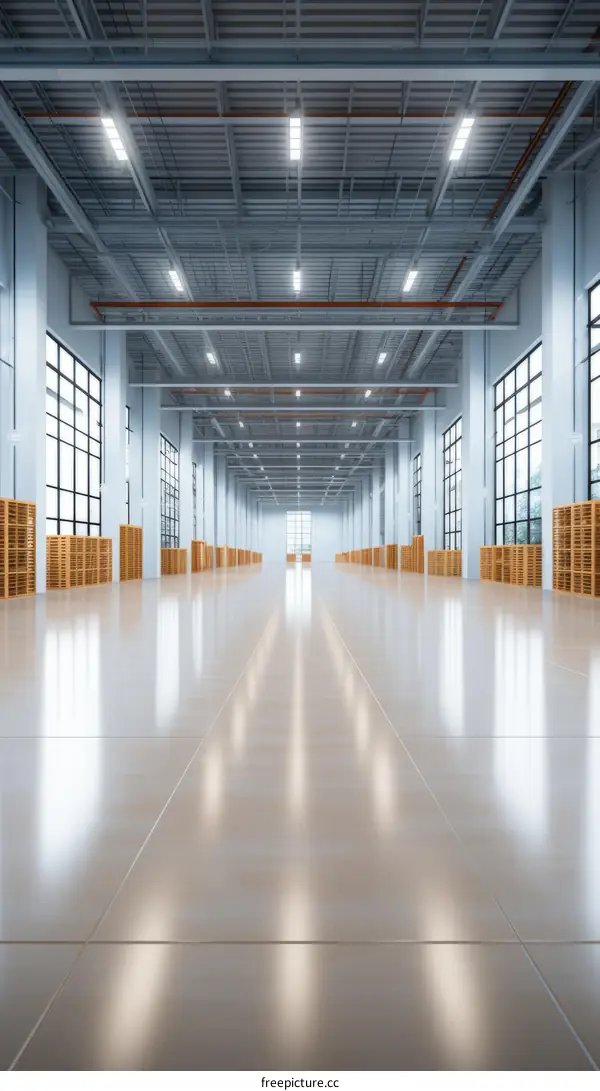 Large Windowed Empty Warehouse