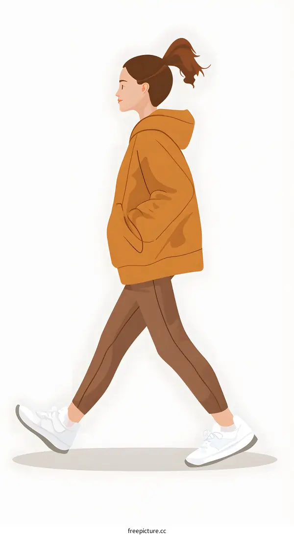 Woman Walking in a Casual Outfit