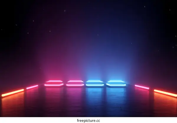 Neon Light Stage Design Futuristic Scene