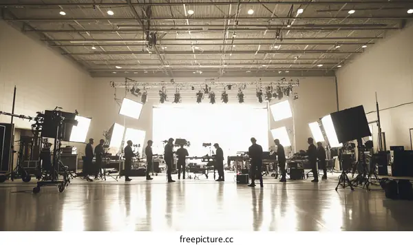 Film Studio Production Setup with Diverse Crew