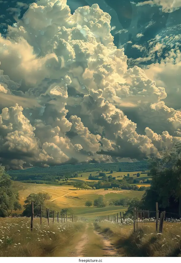 Countryside field scenery