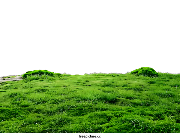 [Transparent Background PNG]Green Grass Field Isolated On White Background