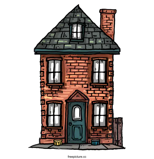 [Transparent Background PNG]Hand Drawn Illustration Of A Brick House