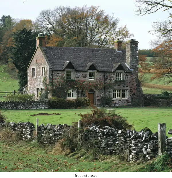 A traditional stone cottage in the countryside