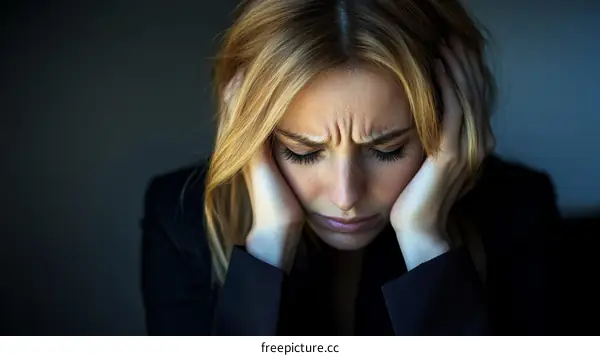 Woman Feeling Overwhelmed and Sad