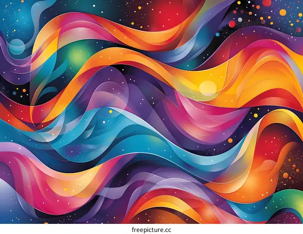 Wavy Multicolor Abstract Painting
