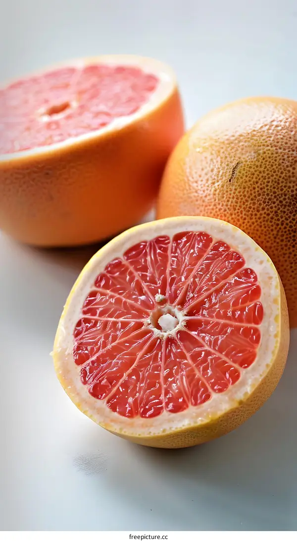 Fresh Ripe Sliced Grapefruit Fruit