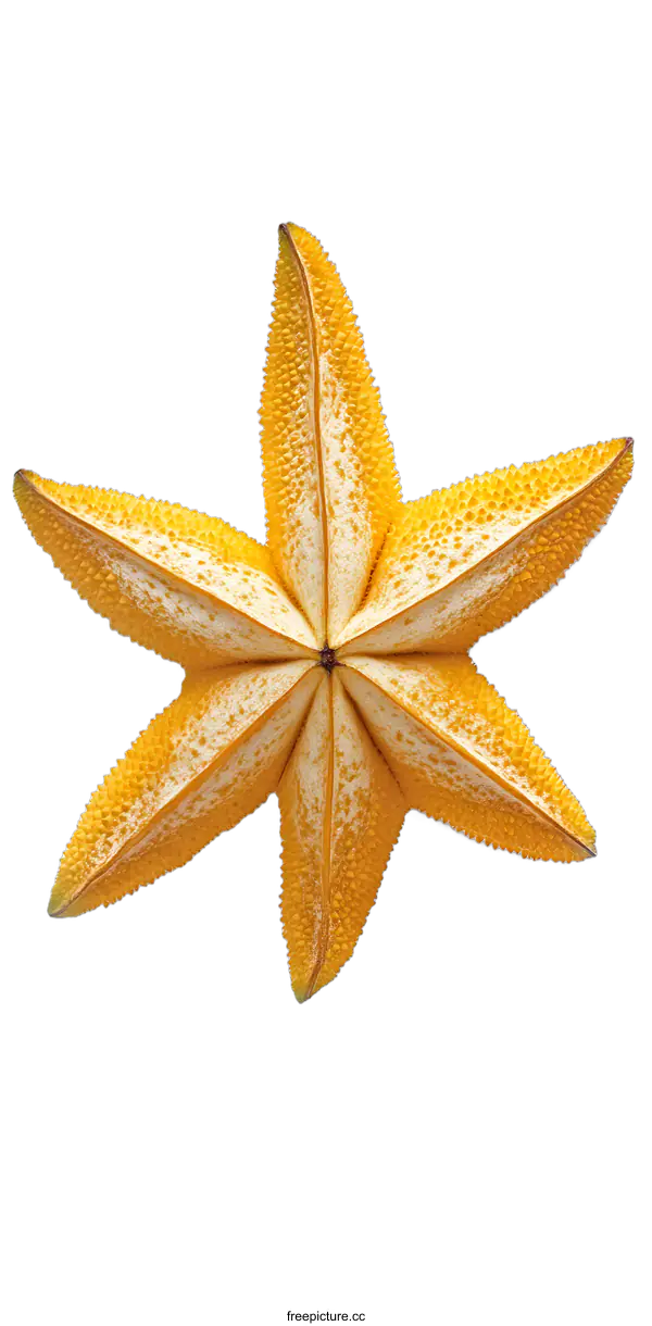 [Transparent Background PNG]Yellow Star Shaped Fruit on a White Background