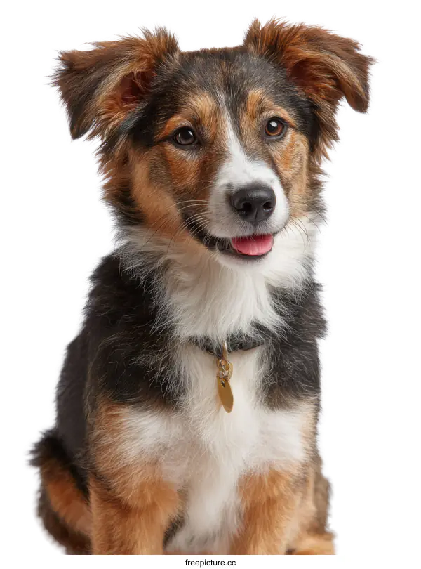 [Transparent Background PNG]Adorable Puppy Portrait Against White Background