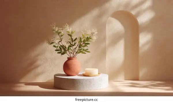 Elegant Vase Still Life Scene with Natural Light