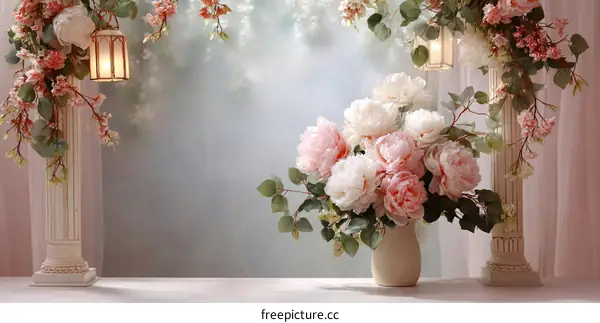 Romantic Floral Arrangement in Elegant Setting