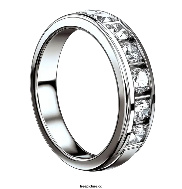 [Transparent Background PNG]Elegant Diamond Eternity Ring Design
