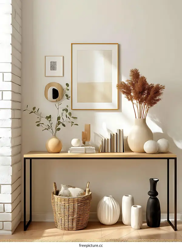 Modern Minimalist Home Decor Console Table