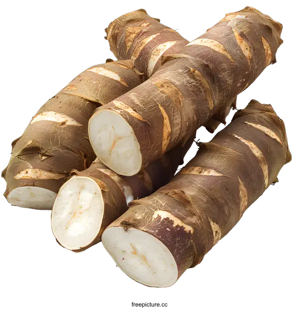 [Transparent Background PNG]Taro Roots on White Background