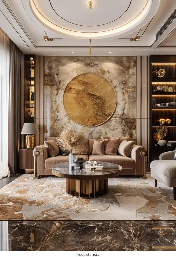 A Luxurious Living Room Designed in Opulent Style
