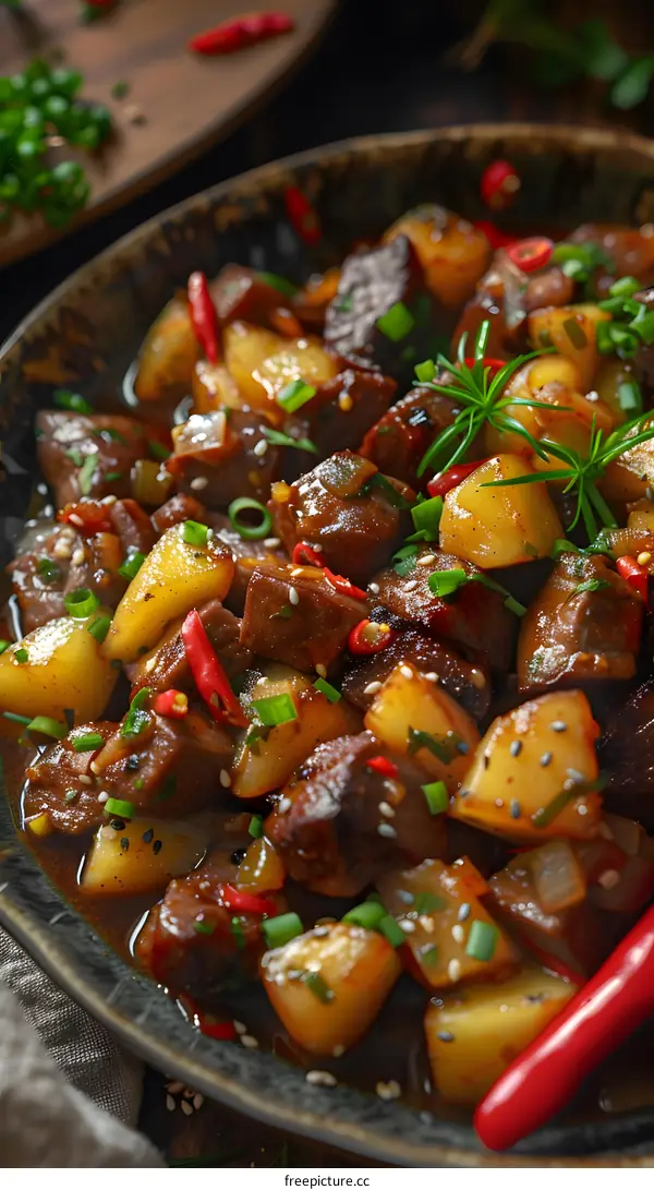 Spicy Beef and Potato Stir Fry