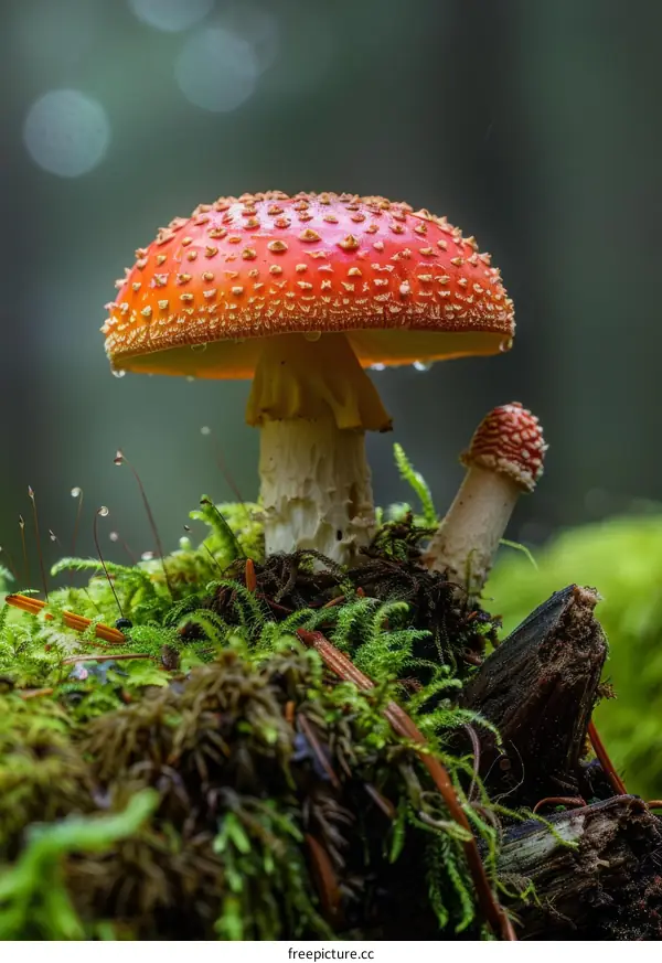 Spotted Red and White Mushroom
