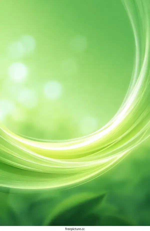 Abstract Green Background with Flowing Lines