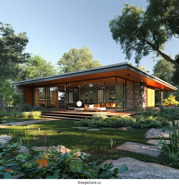 Modern House Exterior Design with Natural Landscaping