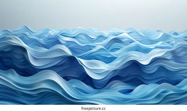 Blue and white ocean waves illustration