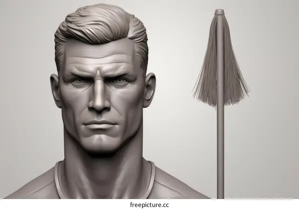 Realistic 3D Model of a Male Head with Short Hair