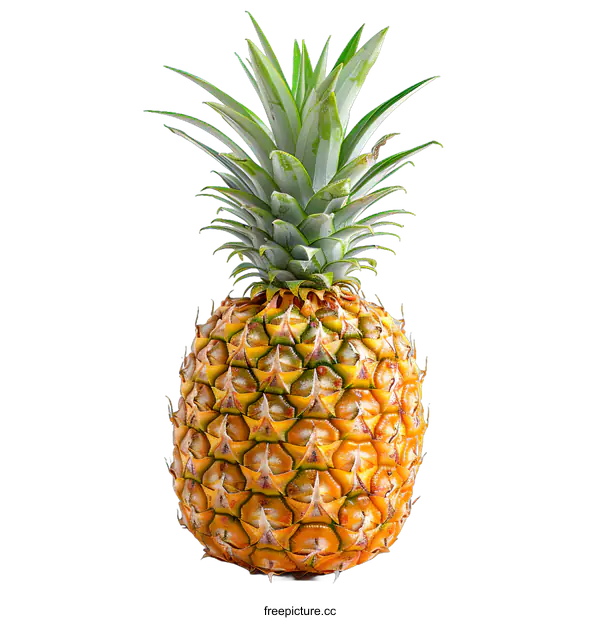 [Transparent Background PNG]Fresh pineapple fruit on a white background