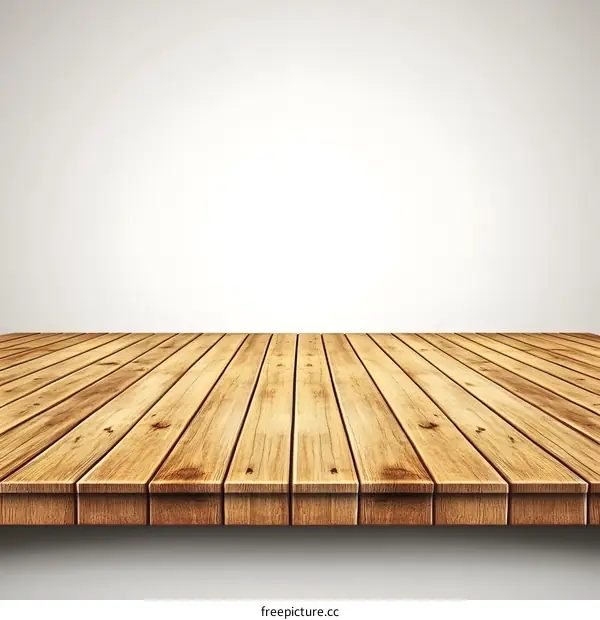 Wooden Tabletop on White Background