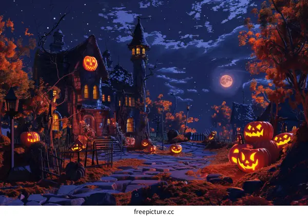 Spooky Night at the Halloween Pumpkin House