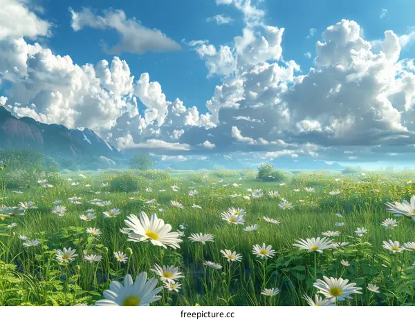 A Field of Daisies in Full Bloom