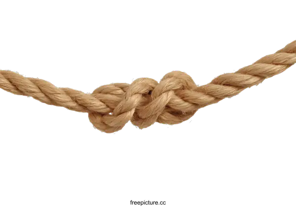 [Transparent Background PNG]Close-up Knotted Rope on White Background
