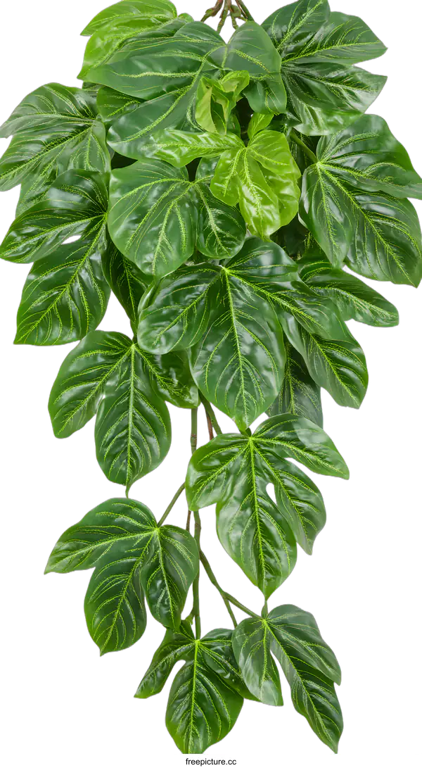 [Transparent Background PNG]Green Leaves Branch Isolated On White Background