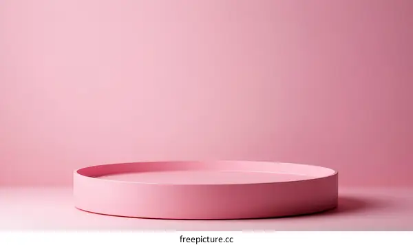 Pink Round Platform Minimalist Background