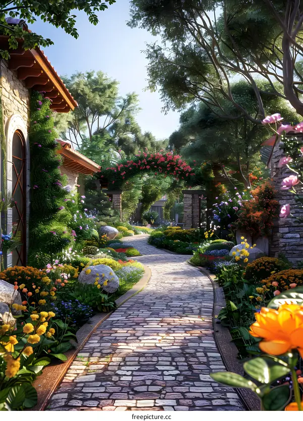 A beautiful garden with flowers