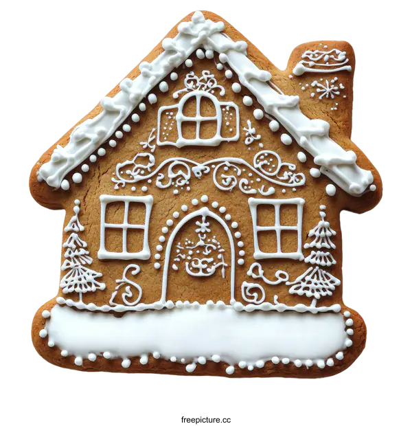 [Transparent Background PNG]Gingerbread House Cookie Ornament