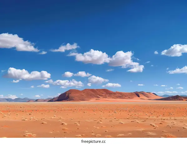A vast expanse of the Namib Desert in Namibia, Africa