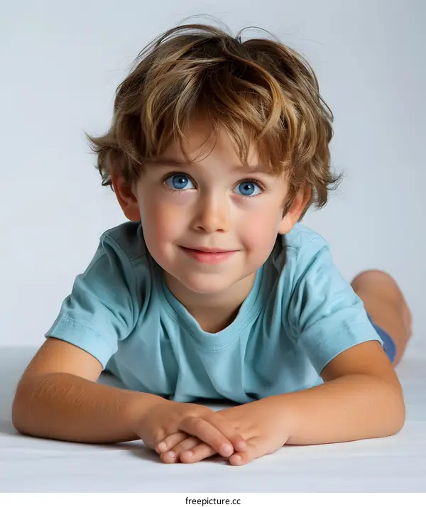 Portrait of a happy smiling caucasian boy