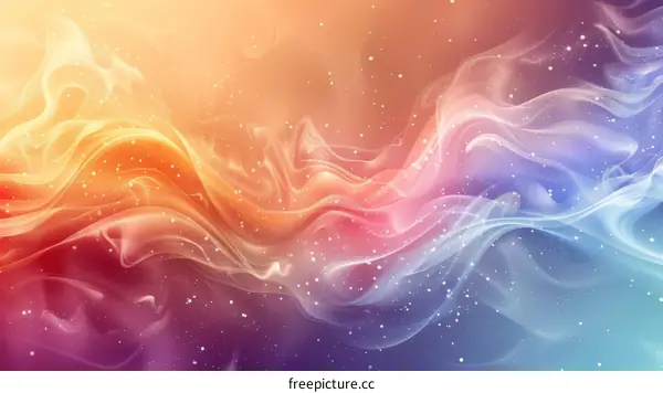 Abstract Colorful Flowing Smoke Illustration