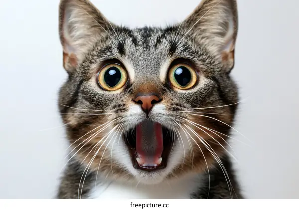 Surprised Tabby Cat Close-up