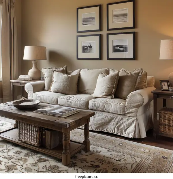 Warm and Inviting Living Area with Comfy Seating