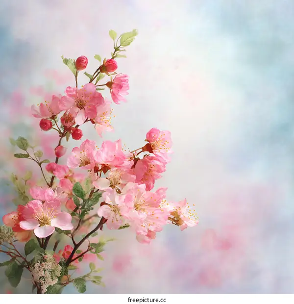 Delicate Pink Blossoms in Springtime