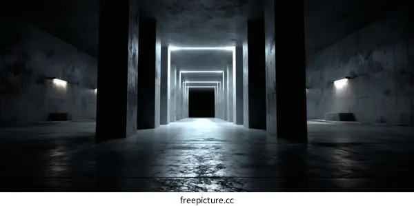 Abstract Futuristic Concrete Corridor