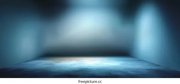 Empty Blue Studio Interior Background