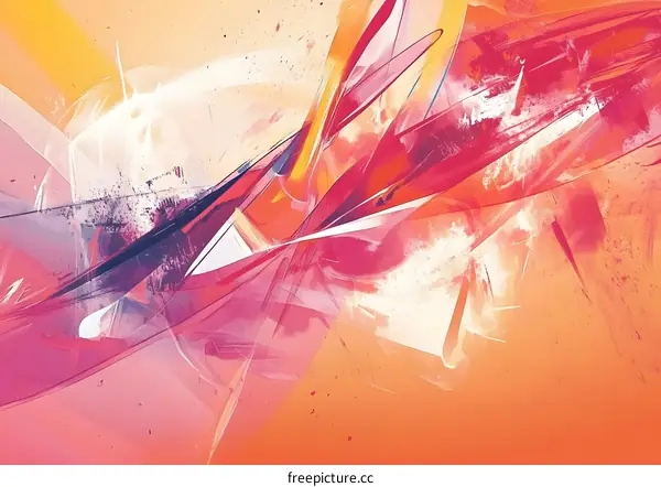 Abstract Art with Orange, Pink and White Colors